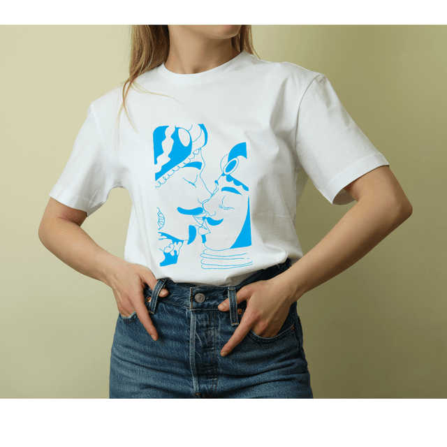 T-shirt stampata "Hey maschio!"