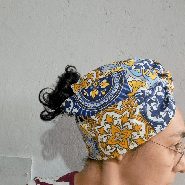 Fascia per capelli double face in tessuto siciliano 