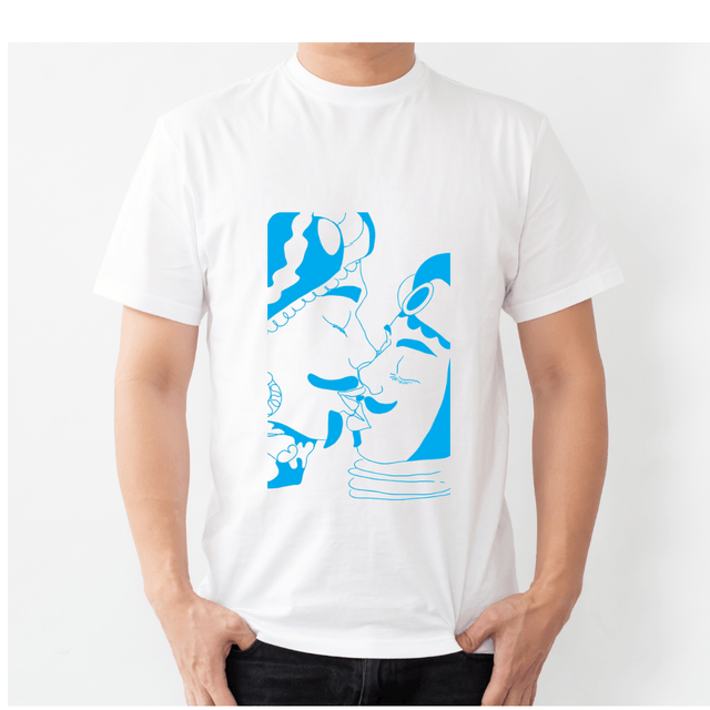 T-shirt stampata "Hey maschio!"