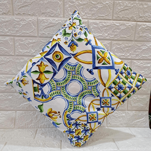 Fodera in tessuto siciliano 40x40 fatta a mano