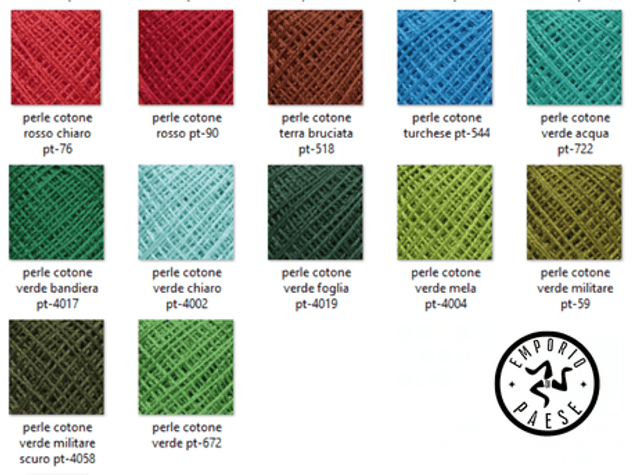 Perlè Egitto cotone 100% titolo 8 gomitolo da 8 gr