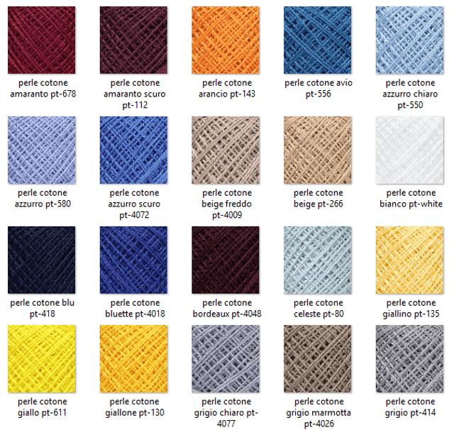 Perlè Egitto cotone 100% titolo 8 gomitolo da 8 gr